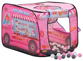 Tenda de brincar infantil com 250 bolas 70x112x70 cm rosa