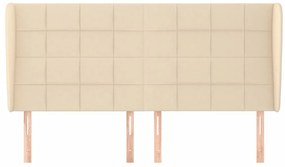 Cabeceira de cama c/ abas tecido 183x23x118/128 cm creme