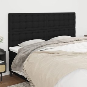 Cabeceira de cama 4 pcs tecido 80x5x78/88 cm preto