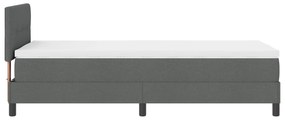 Cama Box Spring com Colchão Cinza Escuro 90x190 cm Tecido