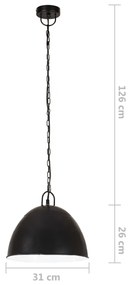 Candeeiro suspenso vintage indust. redondo 25 W 31 cm E27 preto