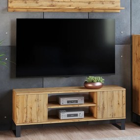 Móvel TV 155 cm - estilo loft cor carvalho artesanal