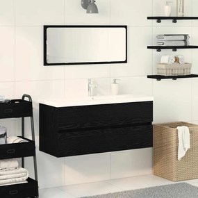 vidaXL Armário de Pia com porta Carvalho preto 100 x 39 x 62 cm