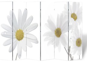 vidaXL Biombo dobrável com estampa de flores 217x170 cm