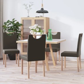vidaXL Cadeiras de jantar 4 pcs couro artificial cinzento