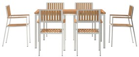 Conjunto de Jantar de Jardim vidaXL 7 Peças em Madeira de Teca Maciça