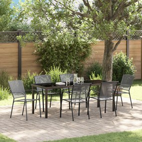 vidaXL Conjunto de Jantar de Jardim 7 Peças Aço Antracite