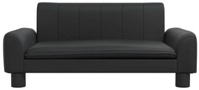 Sofá infantil 70x45x30 cm couro artificial preto