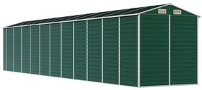 Abrigo de jardim 191x980x198 cm aço galvanizado verde