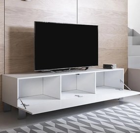 Mueble TV modelo Leiko H2 (160x42cm) color blanco con patas de alumini