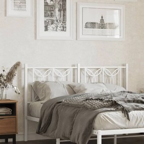 vidaXL Cabeceira de cama 135 cm metal branco