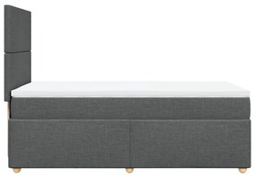 Cama com molas/colchão 90x200 cm tecido cinzento-escuro