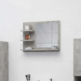 vidaXL Espelho de casa de banho 60x10,5x45 cm contrapl. cinza cimento
