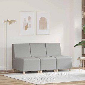 vidaXL Cadeira de Sofá Cinza Claro 55 cm em Tecido 3 pcs Cinza Nuvem