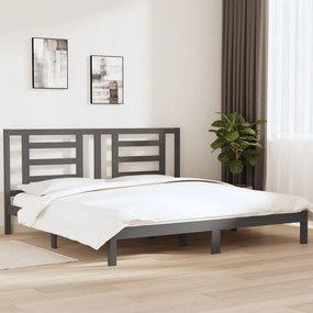 vidaXL Estrutura de cama 200x200 cm pinho maciço cinzento