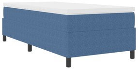 Cama Box Spring com Colchão Azul 90x200 cm Tecido Veludo Corduroy