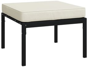 9 pcs conjunto lounge de jardim aço c/ almofadões areia