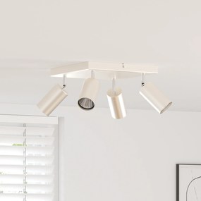 vidaXL Holofote de Teto 4 Vias Ajustáveis Níquel Escovado GU10