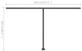 Toldo retrátil manual independente 400x300 cm antracite