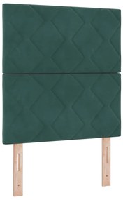 Cama Box com Colchão e LED Verde Escuro 80x200 cm Veludo