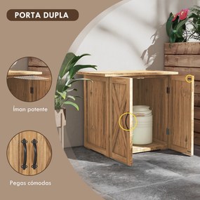 Armário de Jardim em Madeira de Abeto – 77x55x72 cm | Com 2 Portas Mag