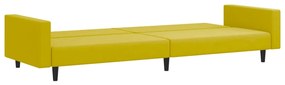 2 pcs conjunto de sofás veludo amarelo