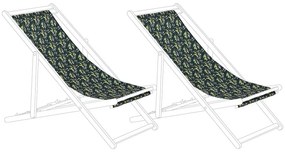 Conjunto de 2 tecidos verde escuro com azeitonas para espreguiçadeiras ANZIO/AVELLINO Beliani