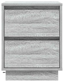 Criado-Mudo com Luzes LED Cinza Sonoma 39x34,5x50 cm
