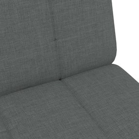 Sofá-cama de 2 lugares c/ apoio de pés tecido cinzento-escuro