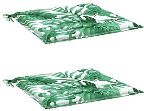 Almofadões p/ cadeira 2pcs 50x50x4cm tecido padrão folhas