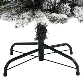 Árvore de Natal artificial fina com neve PVC e PE 210 cm