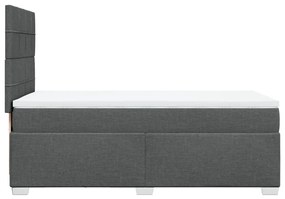 Cama com molas/colchão 90x190 cm tecido cinza-escuro