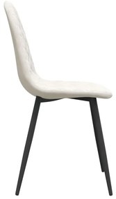 Cadeiras de jantar 4 pcs veludo branco nata