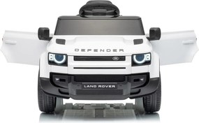 Carro elétrico para Crianças 12V 4x4 Land Rover Defender Rodas de espuma EVA, Assento Couro ecológico, Controlo remoto Branco