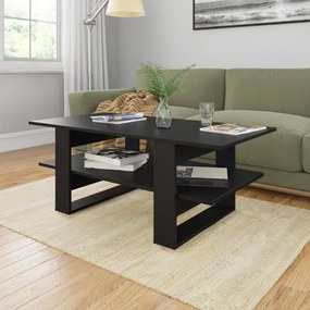 vidaXL Mesa de centro 110x55x42 cm contraplacado preto