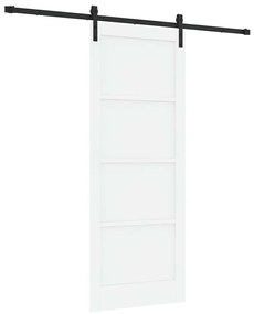 Porta Deslizante vidaXL com Conjunto de Ferragens Branca 83x211 cm Mad