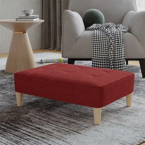 vidaXL Apoio de pés 78x56x32 cm tecido vermelho tinto