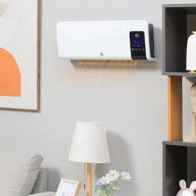 Aquecedor Elétrico de Parede com Controlo Remoto - Branco - 54,5x12x21