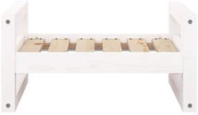 Cama para cães 55,5x45,5x28 cm madeira de pinho maciça branco