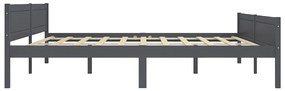 Estrutura de cama 200x200 cm madeira de pinho maciça cinzento