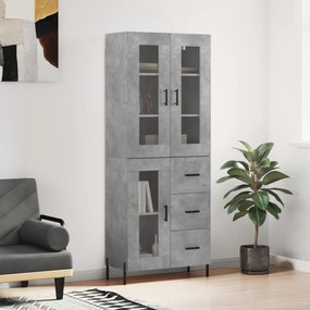 vidaXL Armário alto 69,5x34x180 cm derivados de madeira cinza cimento