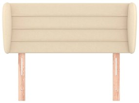 Cabeceira de cama c/ abas tecido 103x23x78/88 cm creme