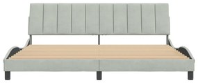 Estrutura de cama sem colchão 200x200 cm veludo cinzento-claro