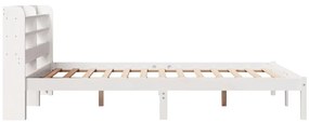 Cama sem colchão 150x200 cm madeira de pinho maciça branco