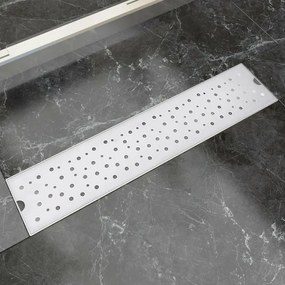 VidaXL Dreno de chuveiro linear bolhas 530x140 mm aço inoxidável