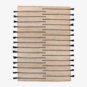 Alfombra Retangular Em Juta E Tecido Plamena 185 X 230 Cm - Sklum