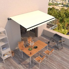 vidaXL Toldo retrátil automático 450x300 cm cor creme