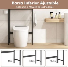 Armario para casa de banho sobre a sanita com 2 portas 23 x 63 x 165,5 cm Natural
