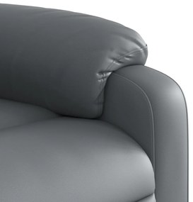 Poltrona reclinável elétrica couro artificial cinzento
