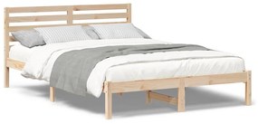 Estrutura da Cama com cabeceira Castanho 140 x 220 cm